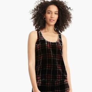 J.Crew Stewart Tartan Plaid Velvet Tank Top Size 0